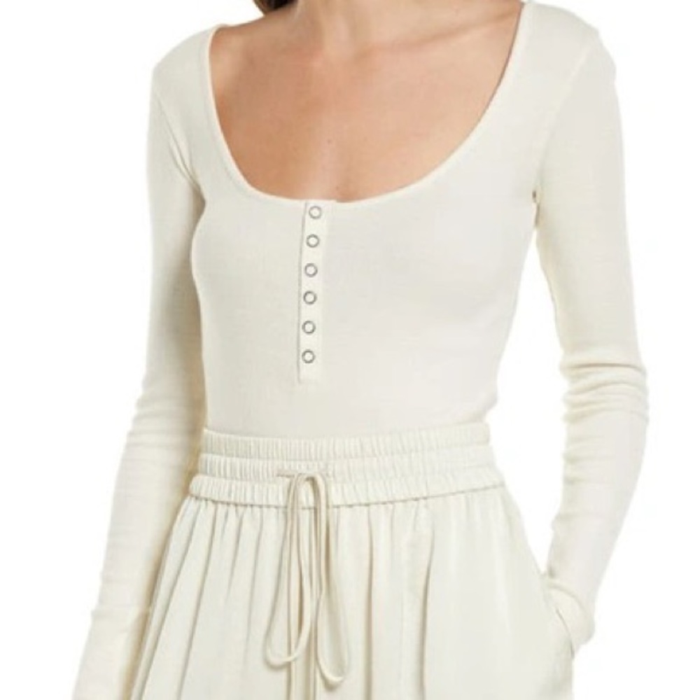 Scoop Neck Henley Bodysuit